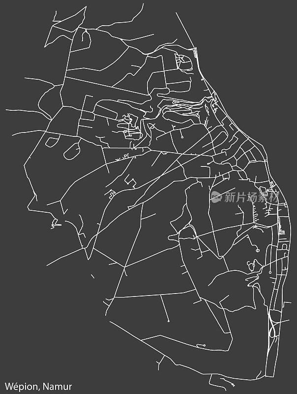 Street roads map of the WÉPION DISTRICT, NAMUR